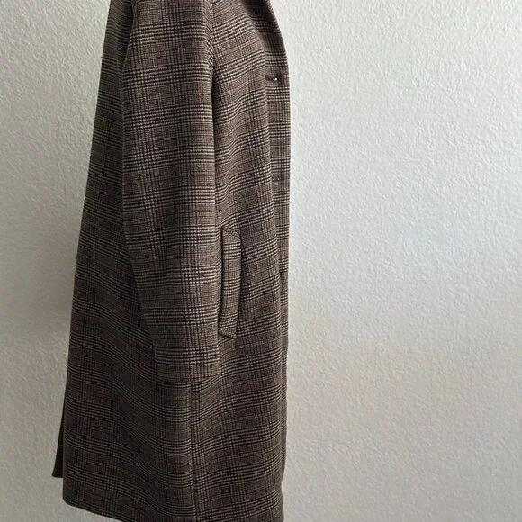 Abercrombie & Fitch Plaid Wool Blend Coat Size Large - Picture 3 of 7